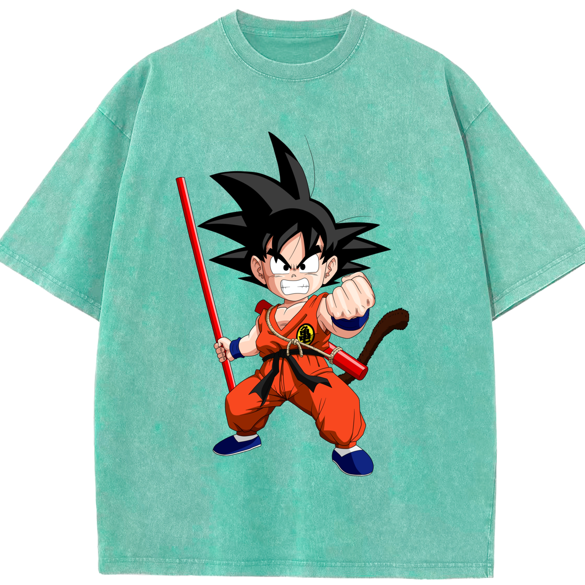 （画像用） ドラゴンボール 孫悟空（そん ごくう）Son Goku カカロット DRAGON BALL Kakarotto 綿100% ヴィンテージ風 半袖Tシャツ（フロントプリント）